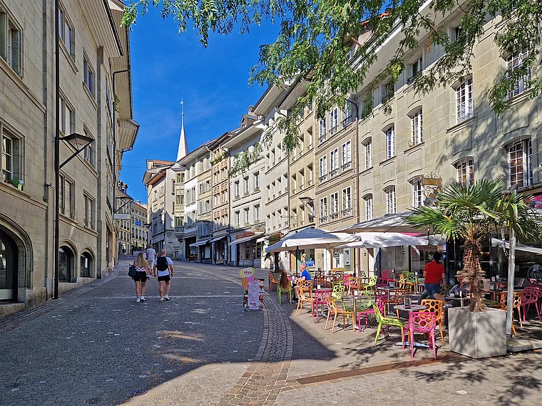 Freiburg Fribourg Rue de Lausanne zone pietonne