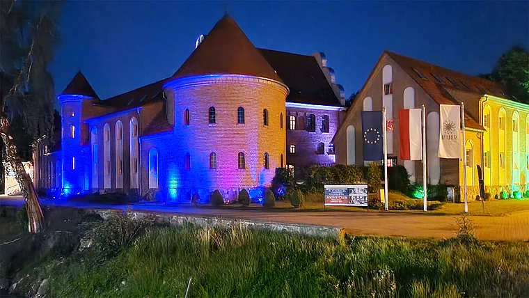 Lötzen Masuren Hotel Zamek Nachtaufnahme