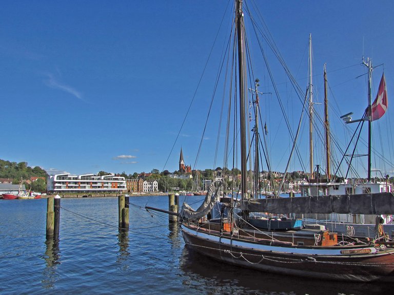Flensburg Hafen Segelschiffe