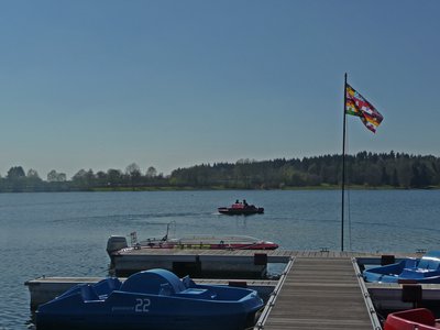 Saarland Losheimer See Bootsanlegesteg
