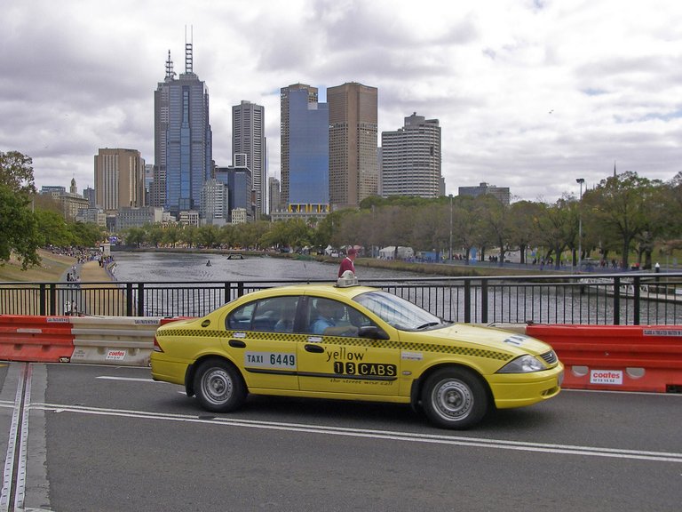 Melbourne gelbes Taxi