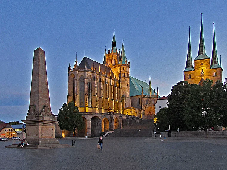 Erfurt Domplatz Abend