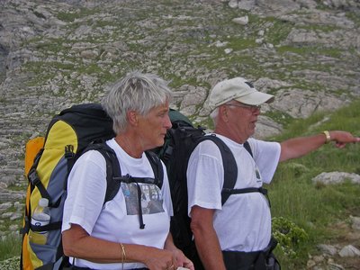 Peloponnes Taygetos Wanderer nah