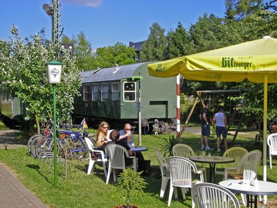 Hunsrück Pfalzfeld Eisenbahnwaggon außen