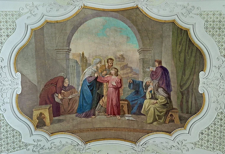 Engelberg Schweiz Klosterkirche Deckenmalerei
