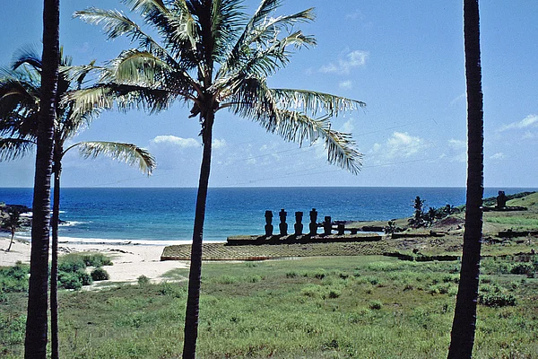 Osterinsel Anakena Ahu Nau Nau