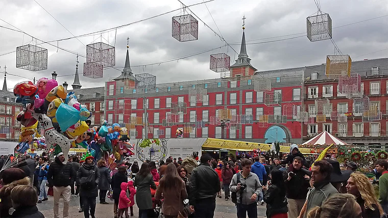 Madrid Plaza Mayor Weihnachtsmarkt