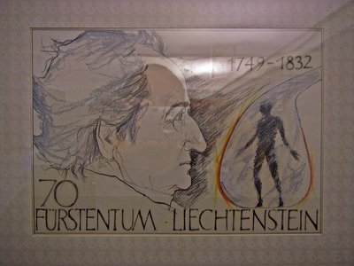 Liechtenstein Briefmarke mit Goethe