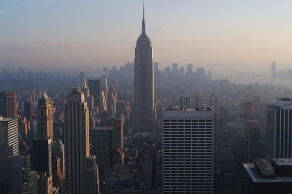 New York Rockefeller Center Blick auf Manhattan Abendlicht