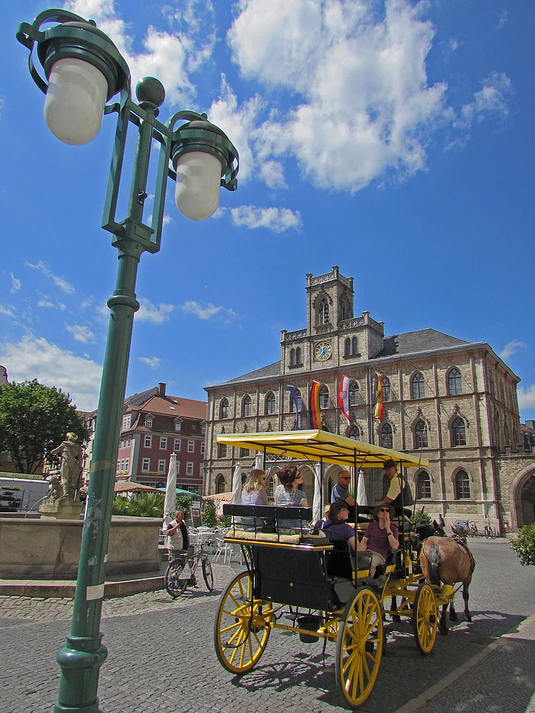 Weimar Marktplatz Rathaus Kutsche