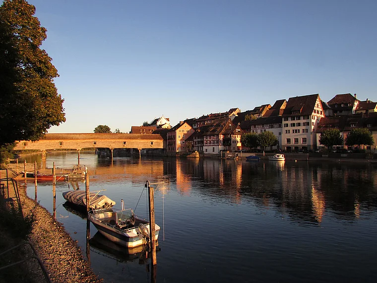 Diessenhofen Rheinbrücke Abendlicht