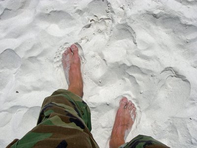 Australien Wilsons Prom Squeaky Beach Füße im Sand