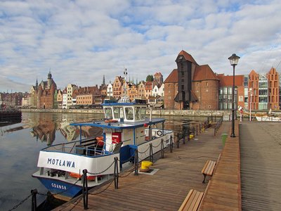Danzig Ufer Mottlau Krantor