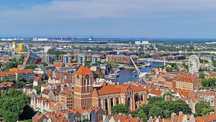 Danzig Marienkirche Ausblick nach Nordosten