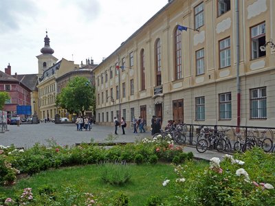 Rumänien Hermannstadt Gymnasium außen