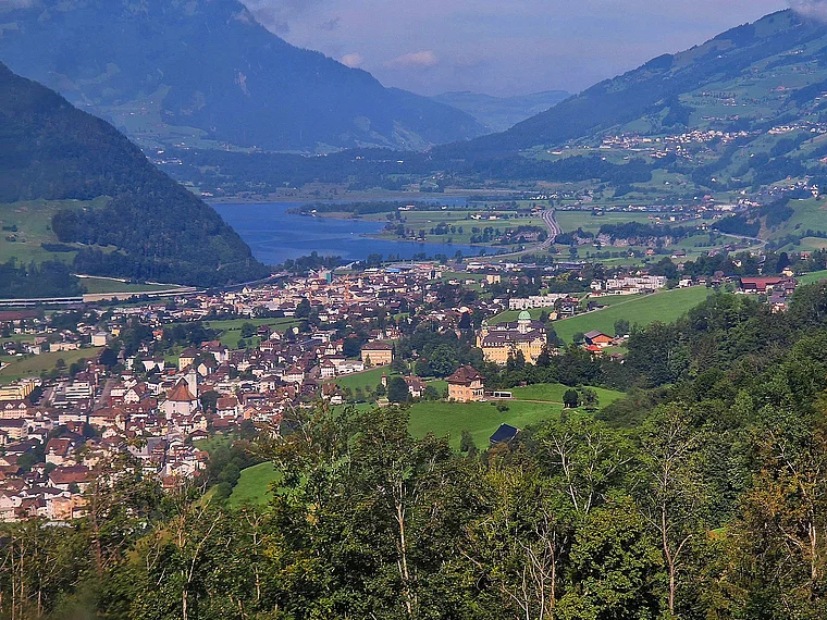 Schwyz Totale von oben