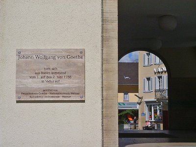 Liechtenstein Vaduz Rathaus Gedenktafel Goethe