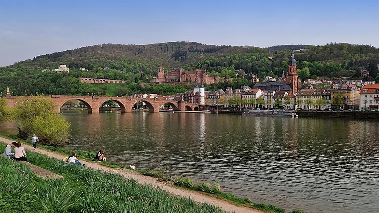 Heidelberg Neckar Alte Brücke Totale