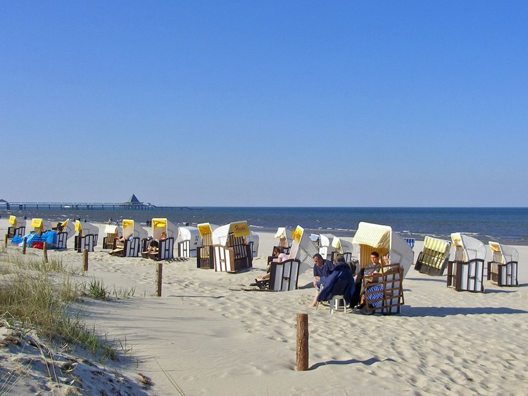 Usedom Heringsdorf Strand mit Strandkörben