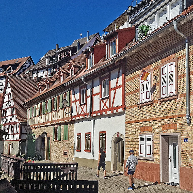 Weinheim Altstadt Fachwerk Stadtmühlgasse