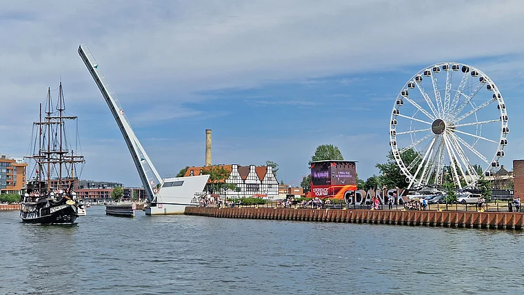 Danzig Mottlau Riesenrad Segelschiff