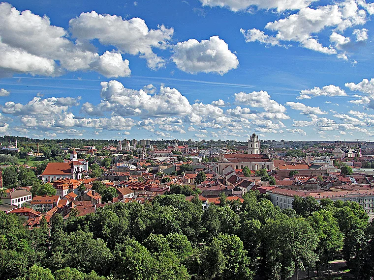 Vilnius Gediminas Burg Aussicht Altstadt