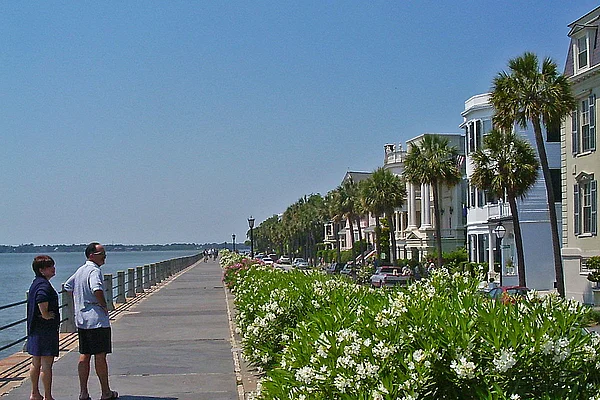 South Carolina Charleston Uferpromenade Oleander