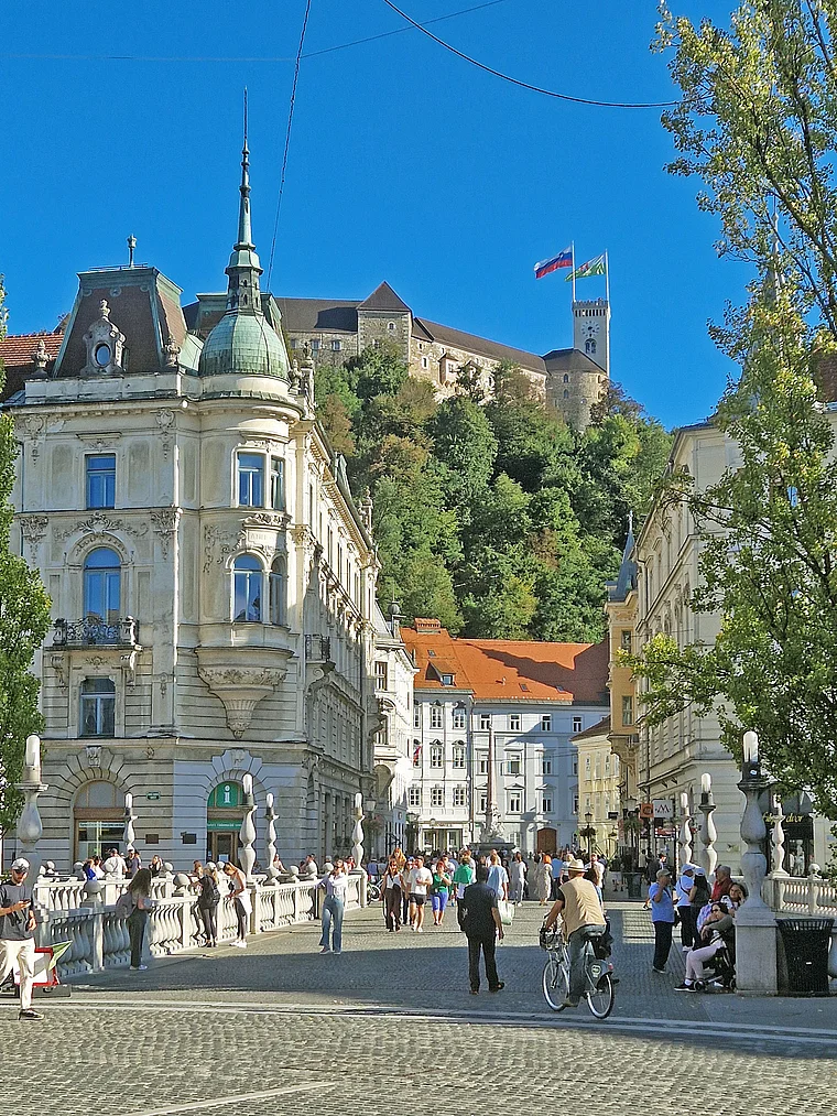 Ljubljana Laibach Presernov trg Stritarjeva ulica Burg