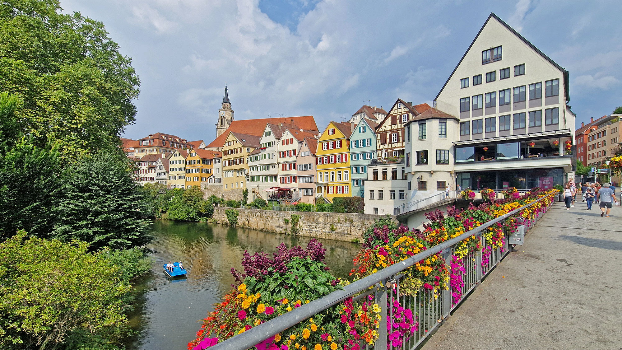 Tübingen Eberhardsbrücke Neckar Totale