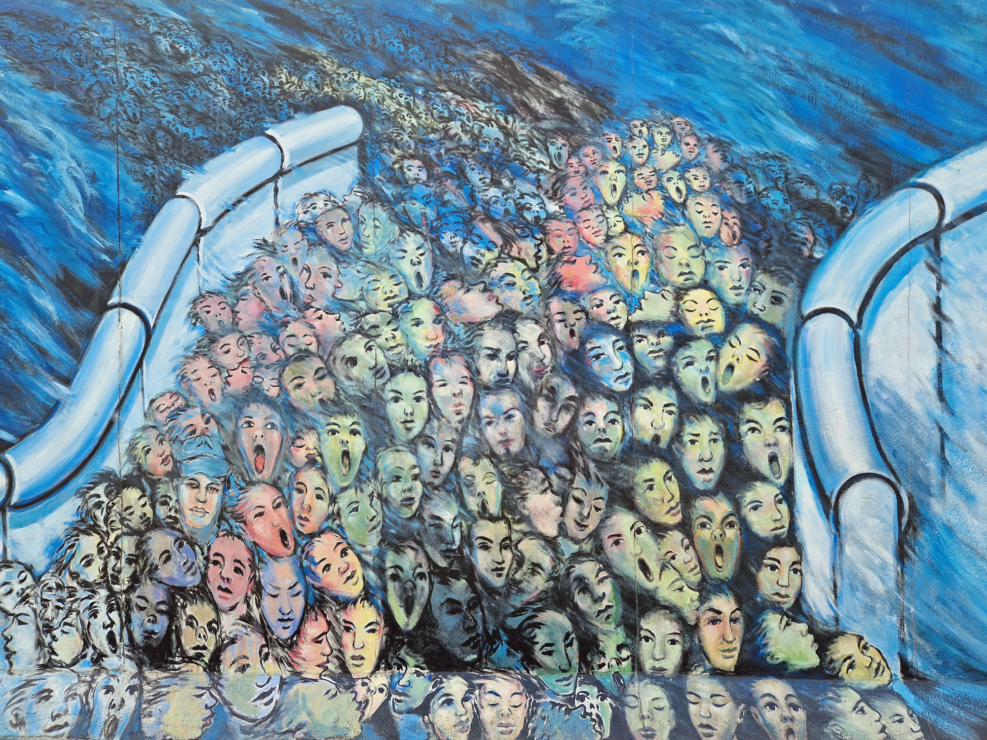 Berlin East Side Gallery Flüchtlingsstrom