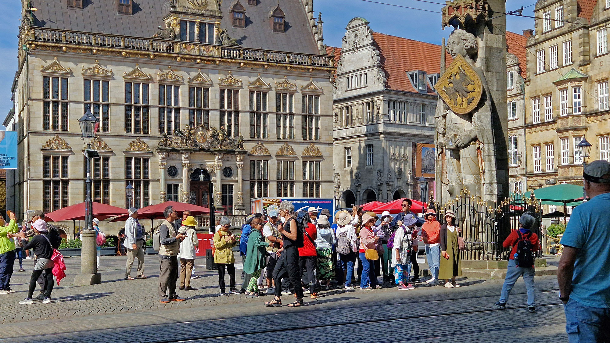 Bremen Marktplatz Roland Touristen