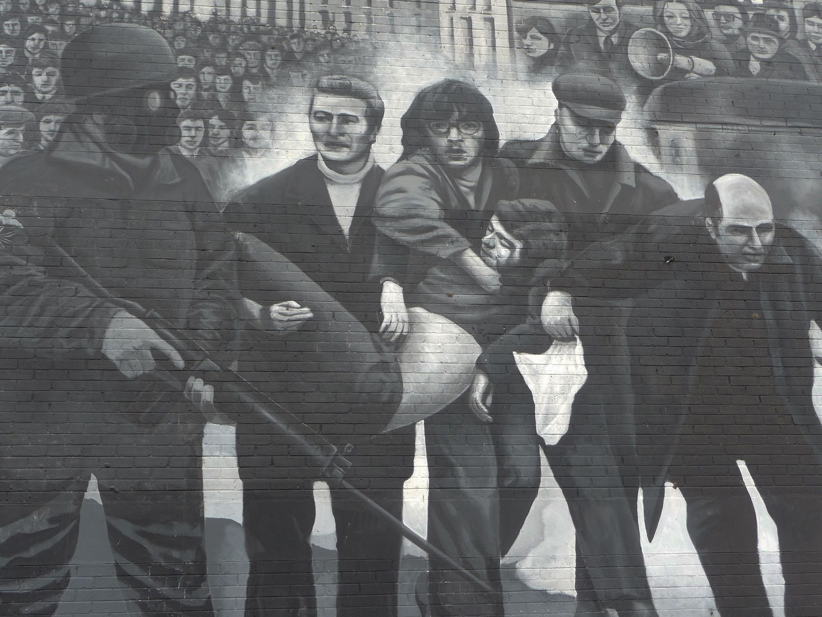 Nordirland Londonderry Bogside Wandgemälde Bloody Sunday nah