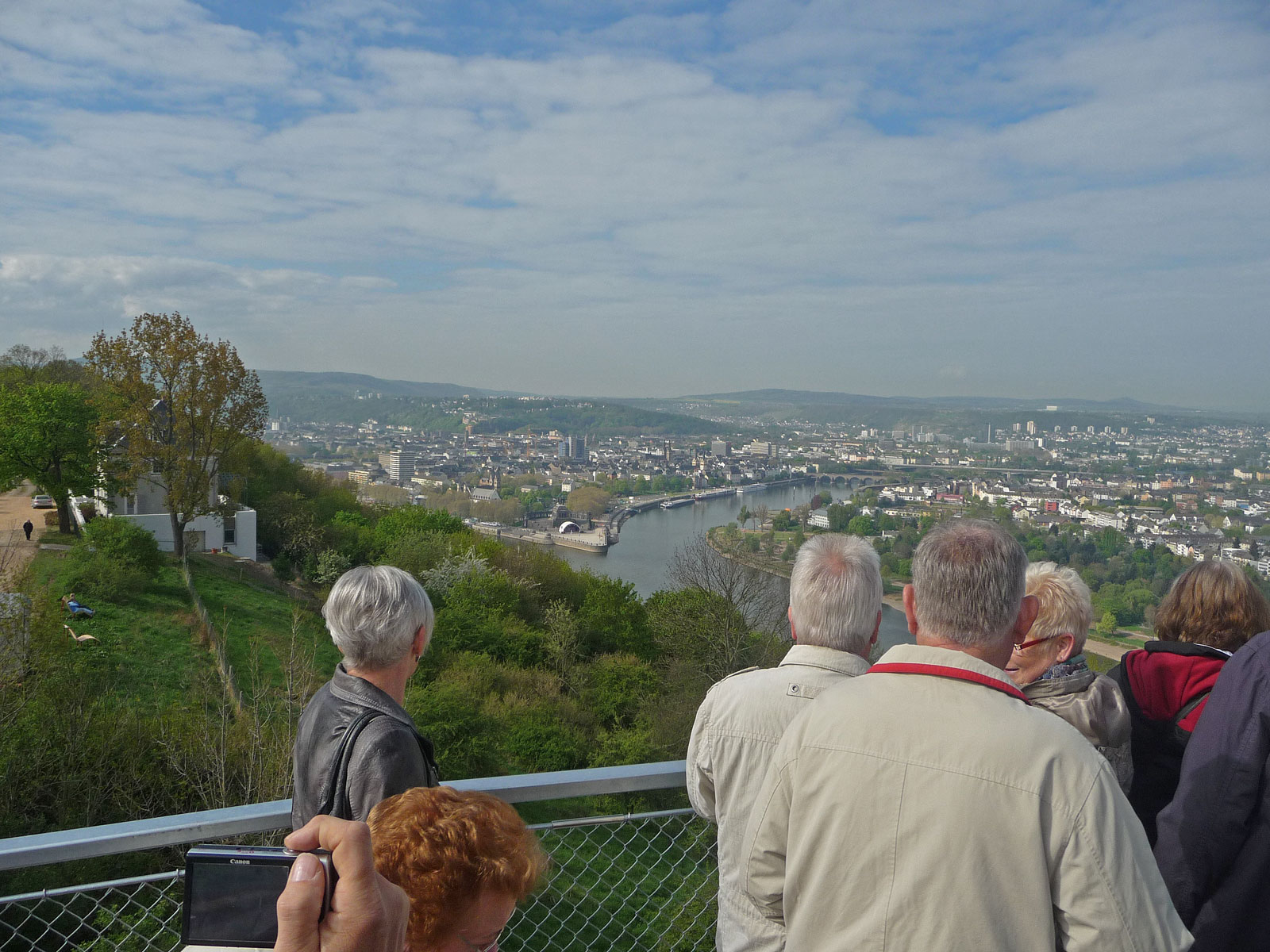 Koblenz Bundesgartenschau Aussichtsplattform Blick auf Deutsches Eck