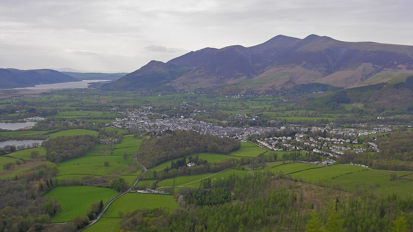 Lake District Cerwentwater Keswick Totale von oben