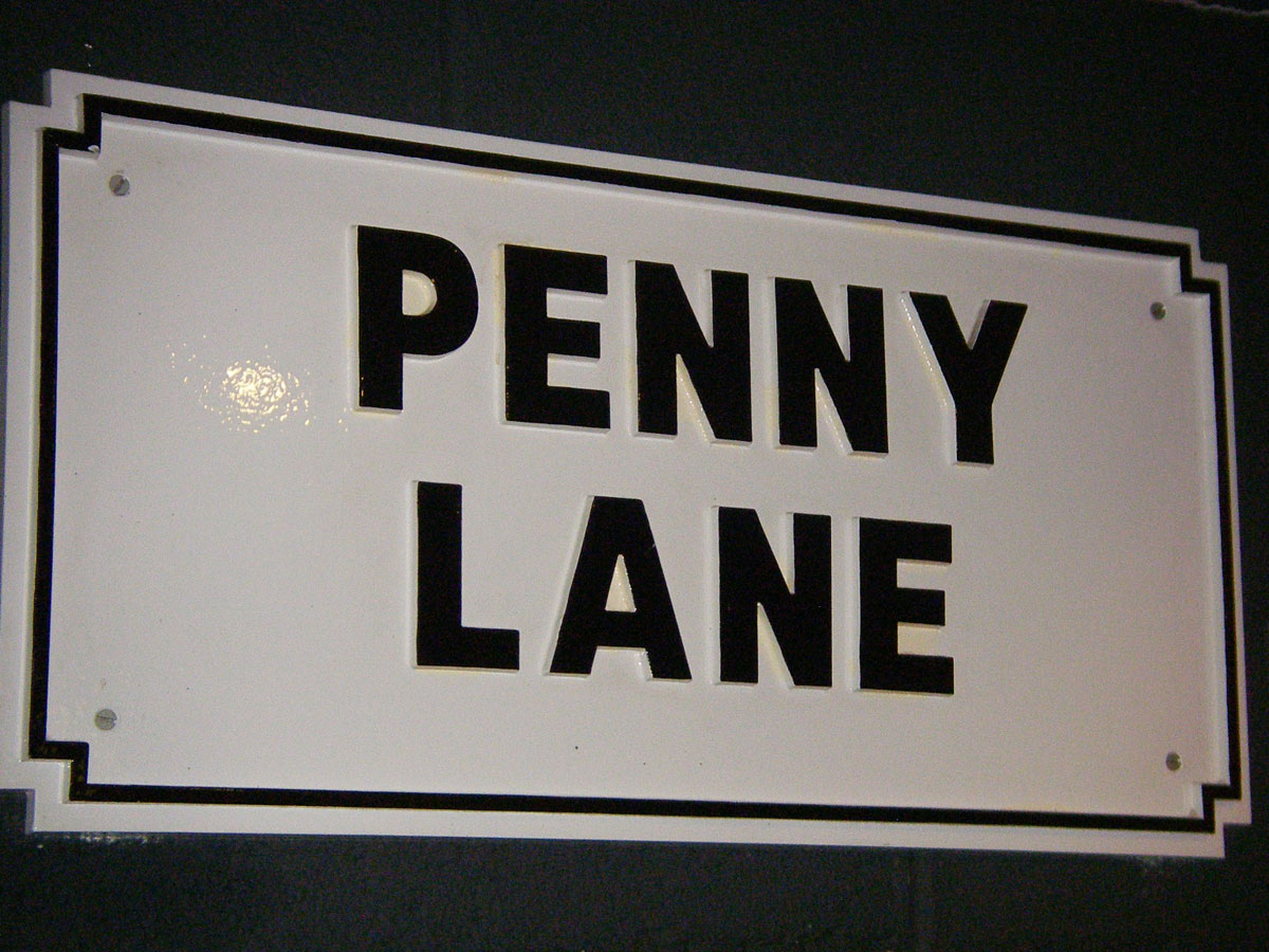 Liverpool Beatles Museum Schild Penny Lane