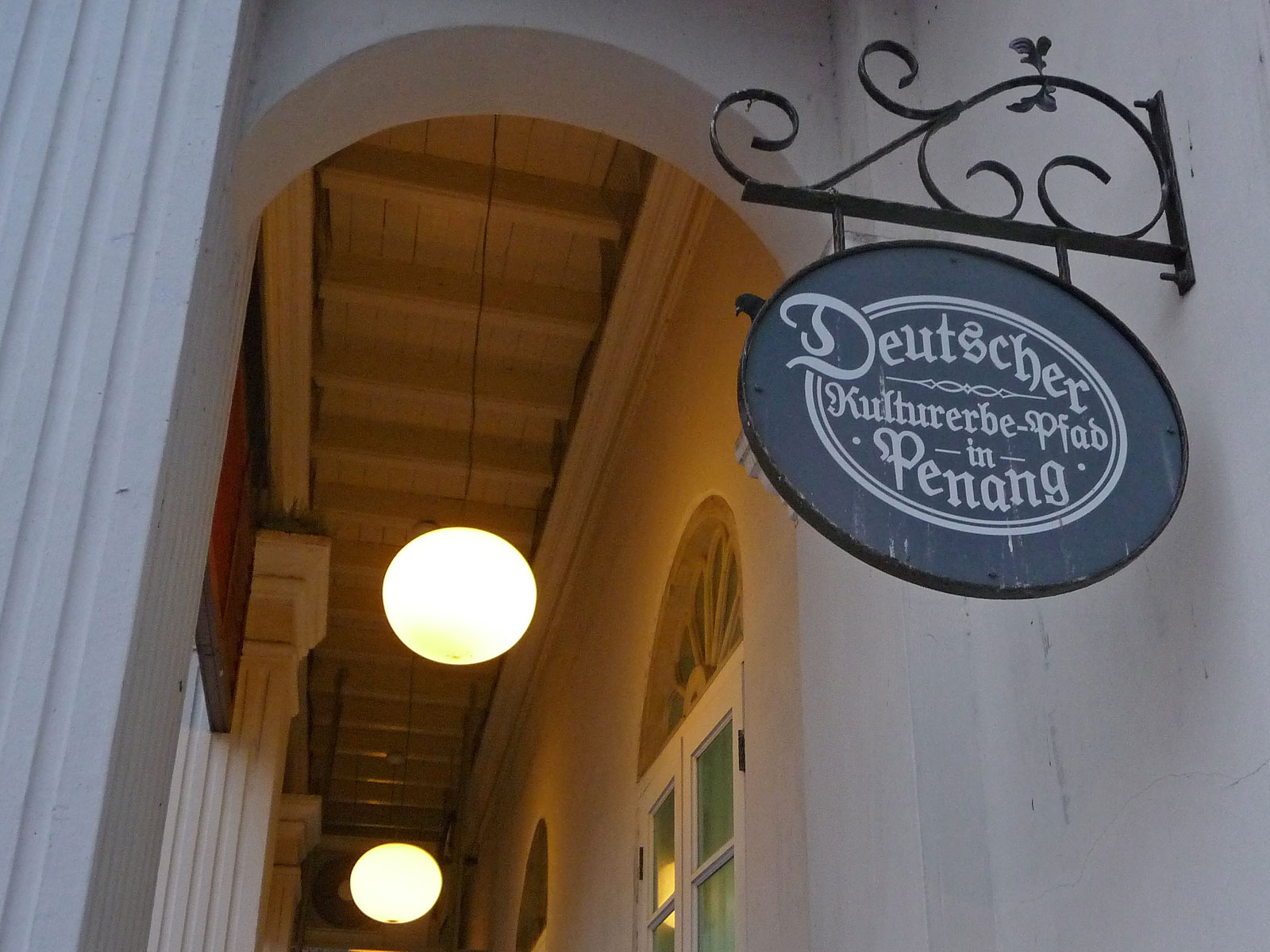 Penang George Town Deutscher Kulturerbe Pfad Schild
