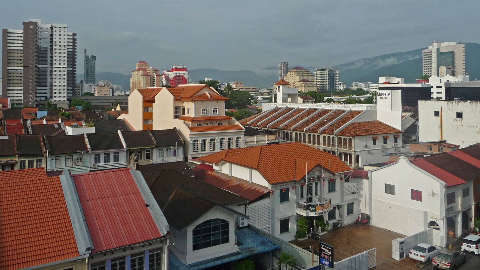 Penang George Town Blick über Dächer