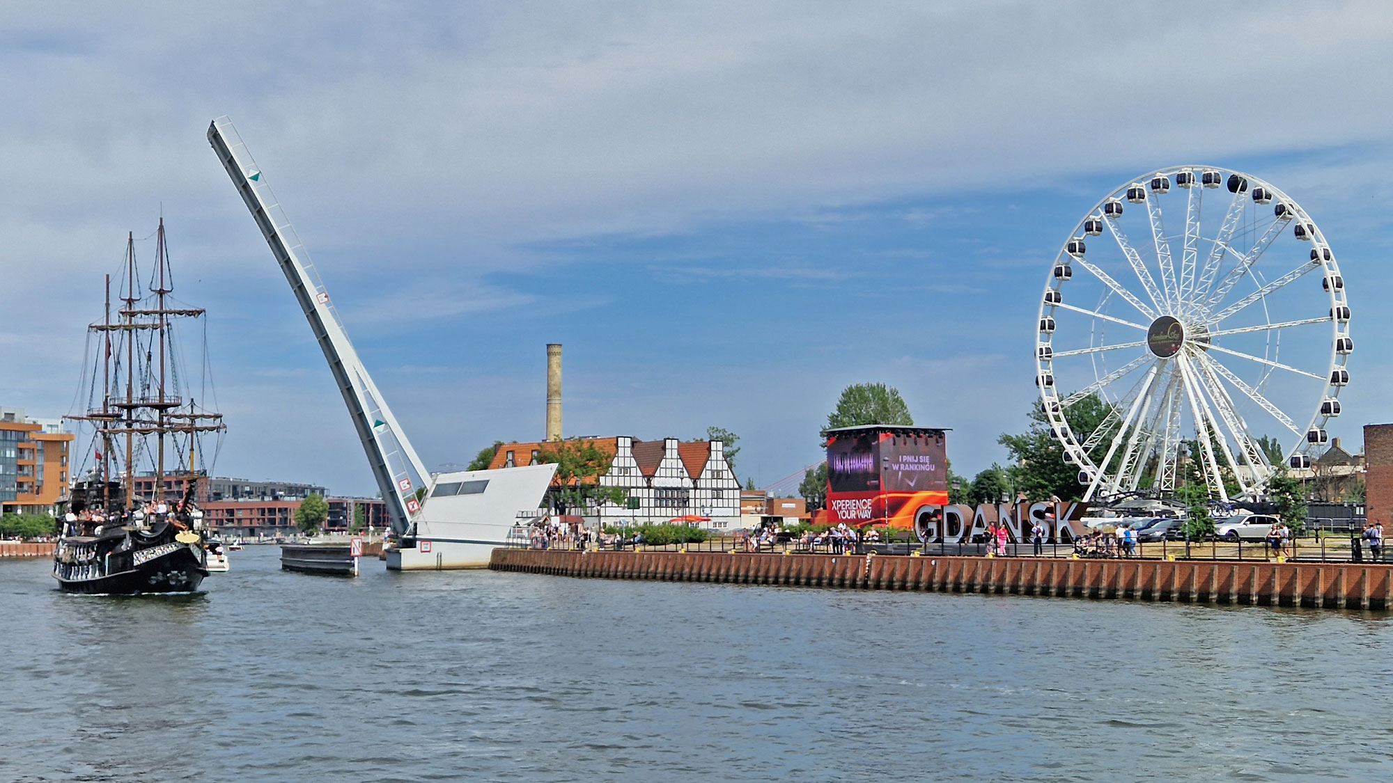 Danzig Mottlau Riesenrad Segelschiff