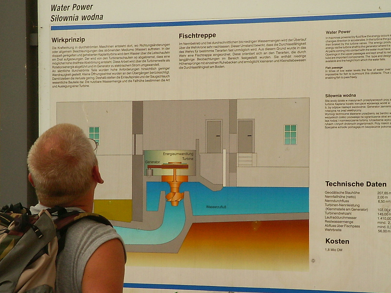 Ostritz Internationales Begegnungszentrum Wasserkraftwerk Schautafel