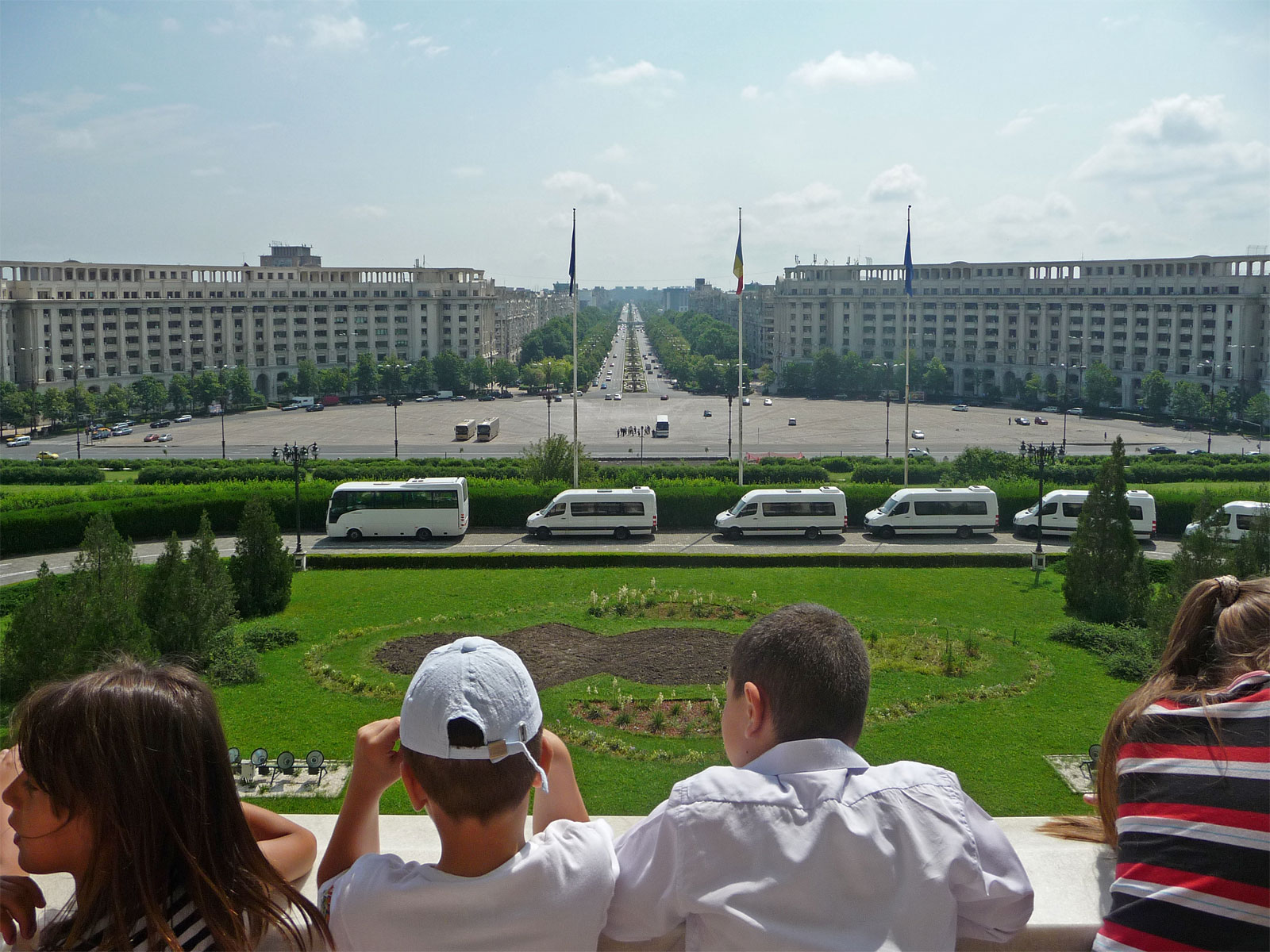 Bukarest Parlamentspalast Ausblick vom Balkon