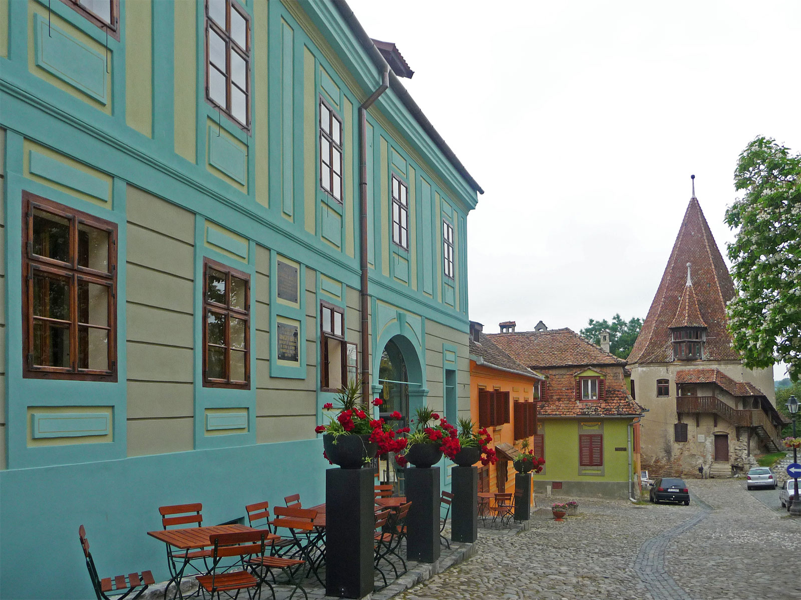 Rumänien Sighisoara blaues Haus