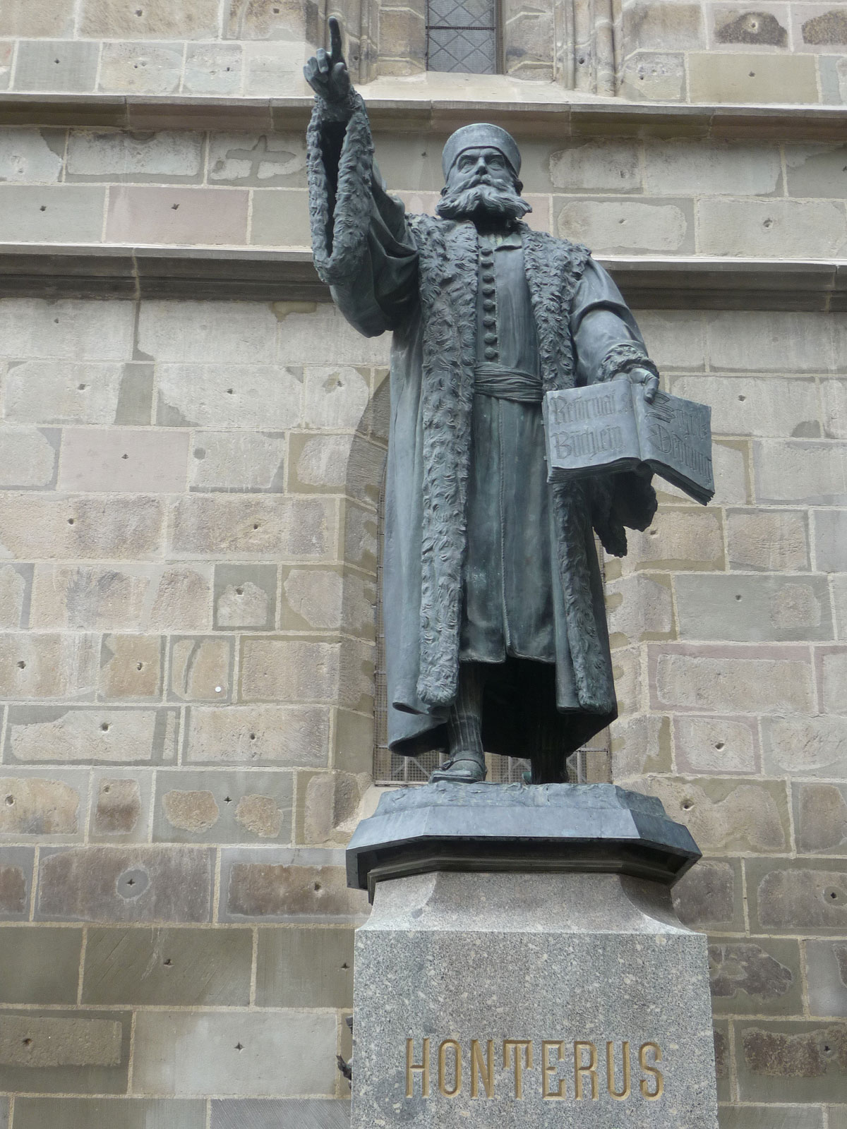 Rumänien Brasov Denkmal Johannes Honterus