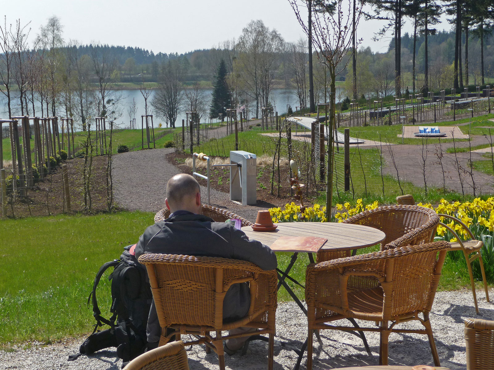 Saarland Blick vom Cafe auf Losheimer See
