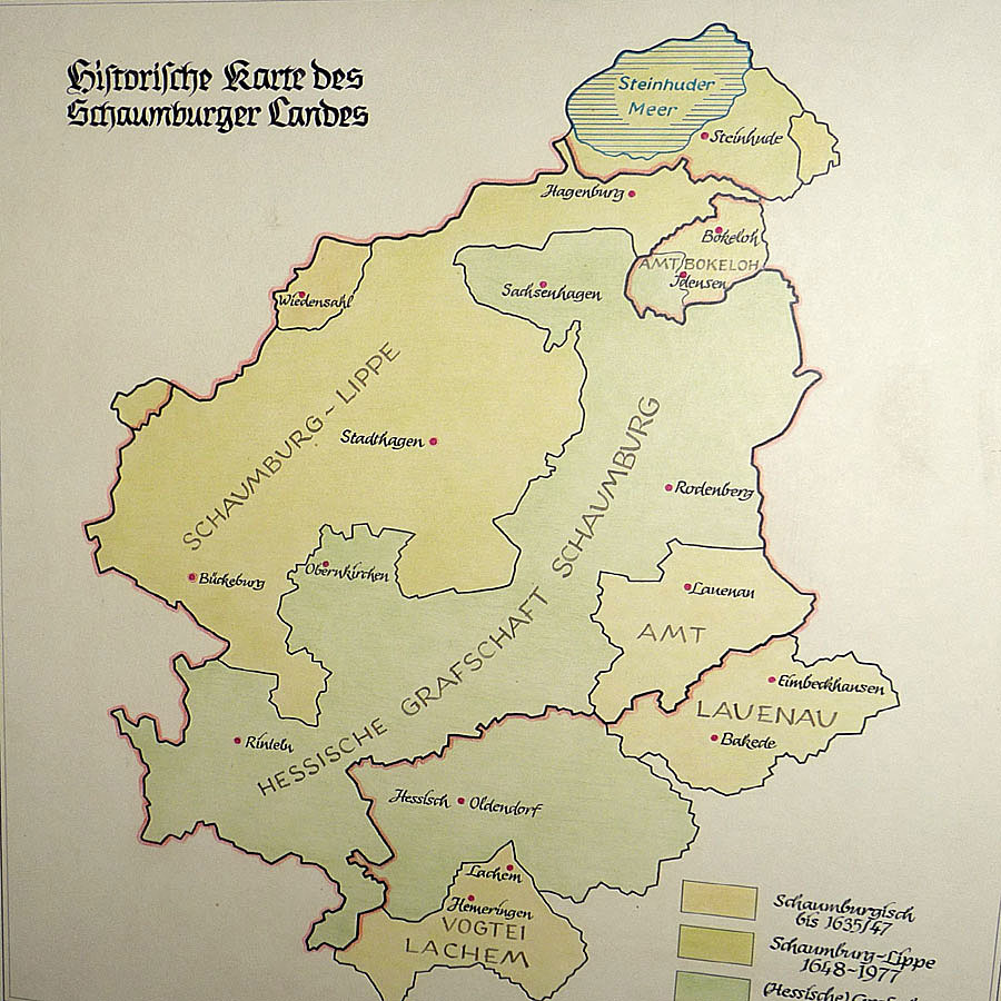 Schaumburg-Lippe historische Landkarte