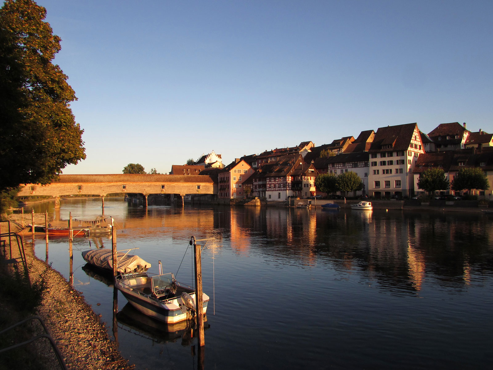 Diessenhofen Rheinbrücke Abendlicht