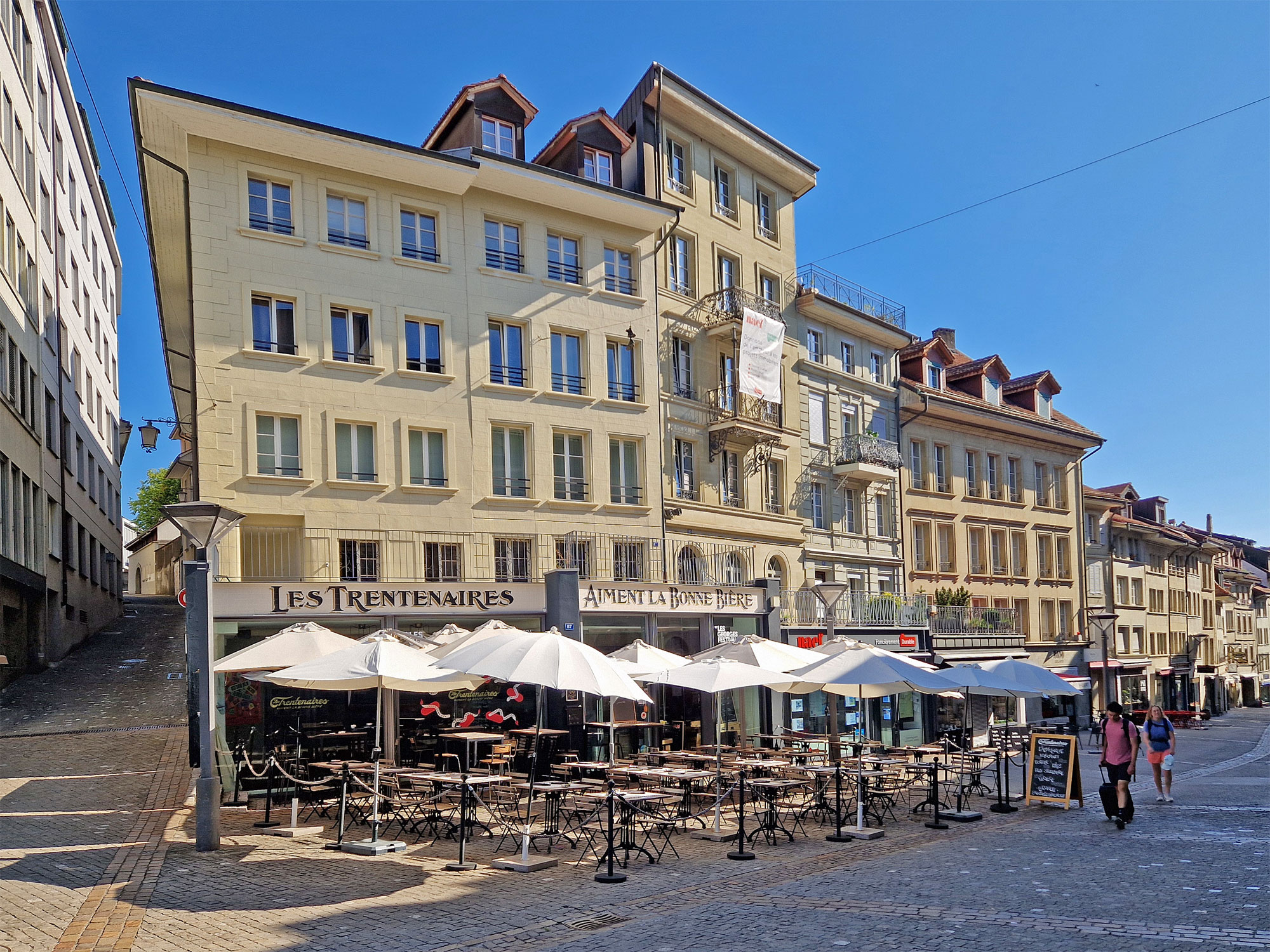 Freiburg Fribourg Rue de Romont zone pietonne