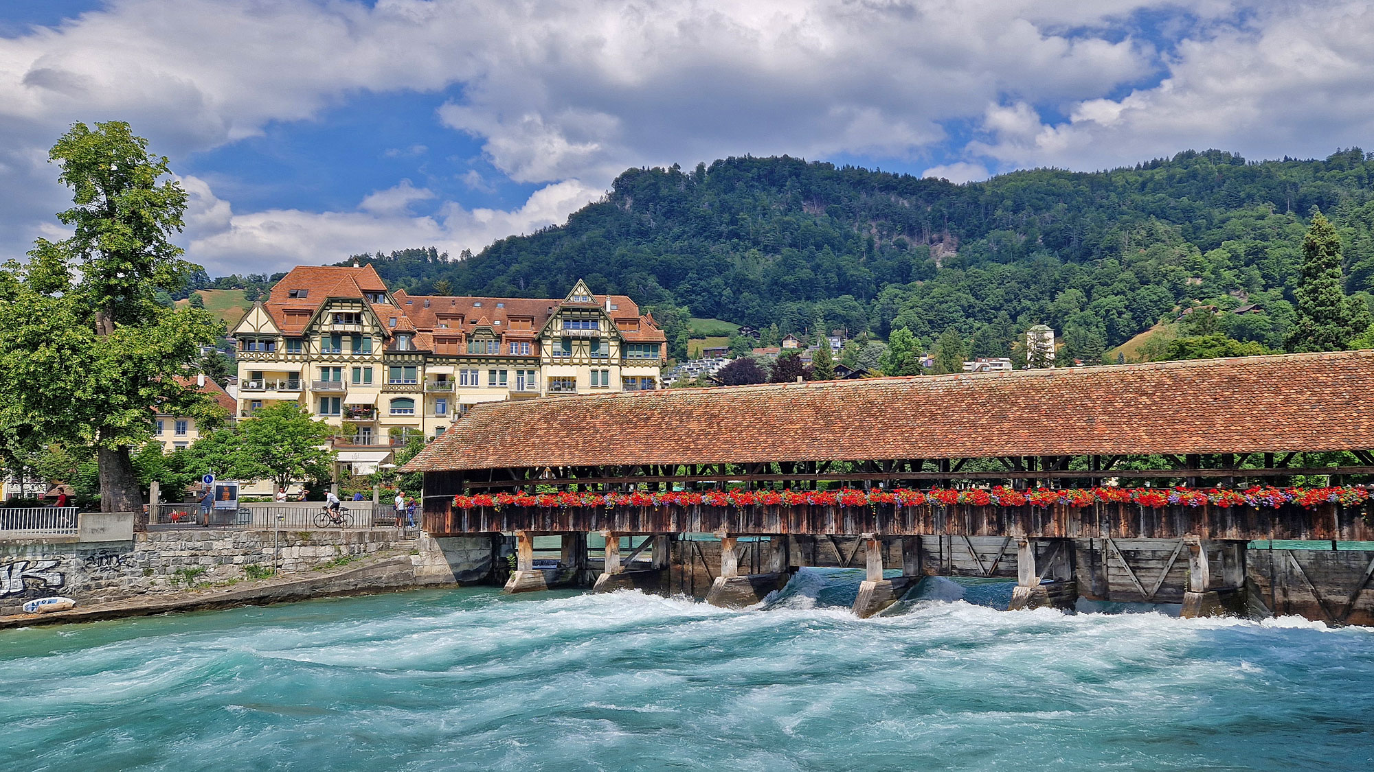 Thun Schweiz Obere Schleuse Sommer