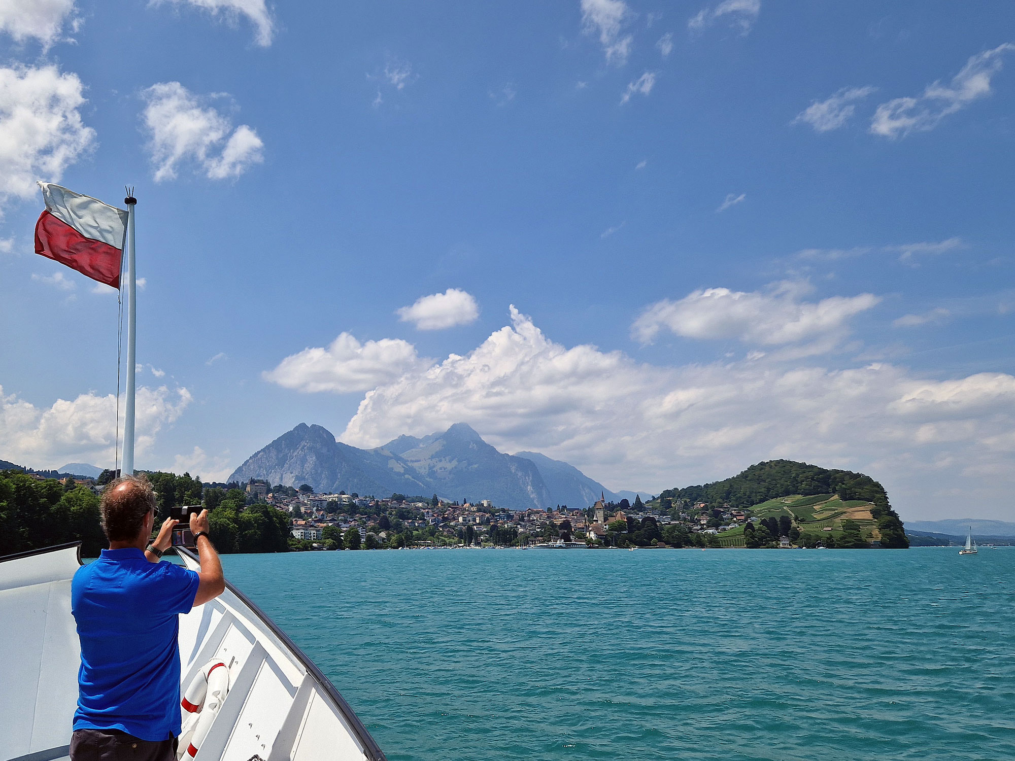 Thuner See Spiez von fern