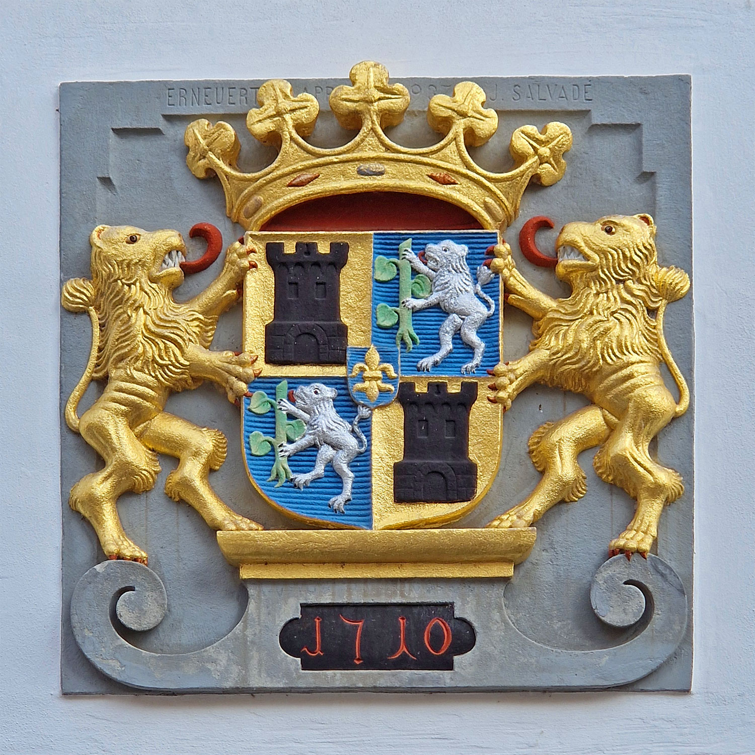 Zug Schweiz Wappen an Hauswand