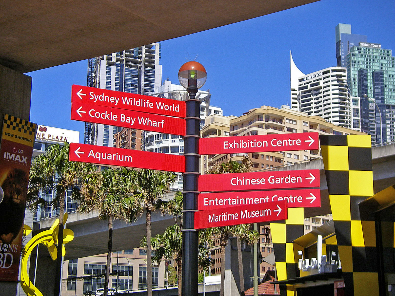 Sydney Darlin Harbour Wegweiser